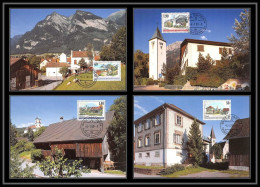 Liechtenstein - Carte Maximum (card) 2055 N° 1170/1174 Villages Eschen Ruggell Mauren Schaan Balzers Lot 5 Cartes 1999 - Cartoline Maximum