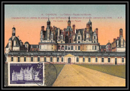 5820/ Carte Maximum France N°924 Château (castle) Chambord 1952 Vosges édition Papaghin - 1950-1959