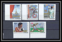 Congo 458 Non Dentelé Imperf PA N°254/258 Jeux Olympiques Olympic Games Moscou 80 Cote 75 Euros MNH ** - Summer 1980: Moscow