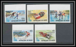 Niger 032 N°503/507 Overprint Surchargé Non Dentelé Imperf Jeux Olympiques Olympic Games Lake Placid 80 MNH ** - Niger (1960-...)