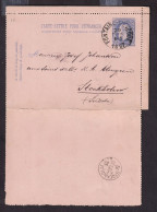 DDGG 524 - Carte-Lettre Type TP 30 FONTAINE L'EVEQUE 1887 Vers STOCKHOLM Suède - TB Destination - Cartes-lettres