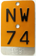 Mofanummer Velonummer Gelb Nidwalden NW 74 - Nummerplaten