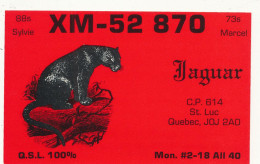 R 632 / CARTE RADIO AMATEURS   JAGUAR  XM 52 870  QUEBEC - Amateurfunk