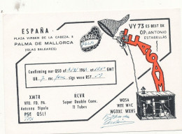 R 637 / CARTE RADIO AMATEURS    ESPANA  PALMA DE MALLORCA  ISLAS BALEARES  VY 73 ES BEST DX - Amateurfunk