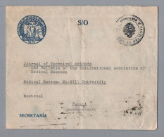 1940 Uruguay Official Mail Cover To Canada Medicine University Slogan Cancel WW2 - Uruguay