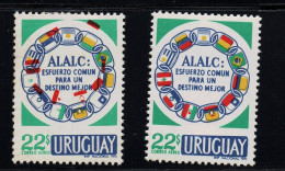 1970 Uruguay Stamp MLH ! Rare Color Error - Flags Of America Chain Commerce - Uruguay