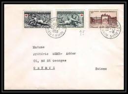 3690 France Lettre (cover) N°937/937 Croix Rouge (red Cross) + 939 Versailles 22/1/1953 - 1921-1960: Modern Period