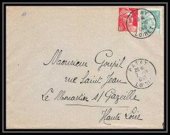 6398/ France Lettre (cover) Patay Loiret 1949 Gandon Pour Le Monastier-sur-Gazeille Haute Loire - 1921-1960: Modern Period