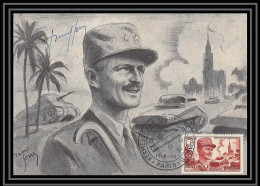 7742 N 942 GENERAL LECLERC 1953 Militaire France Signe (Signed Autograph) Carte Maximum (card) - 1950-1959