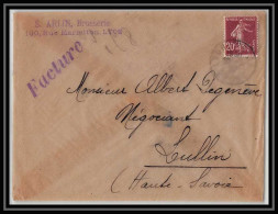 7456 Enveloppe Entete Arlin Brosserie Lyon 1923 Semeuse France Lettre (cover) TB Etat - 1921-1960: Modern Period