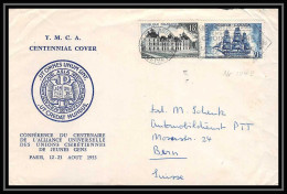 9878 Entete Ymca Union Cheretienne N°1035 Frégate La Capricieuse La Rochelle Canada Bern 1955 Suisse Swiss France Lettre - 1921-1960: Modern Period