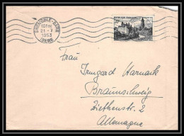 9844 N°905 Arbois Krag Grenoble Gare 1953 Allemagne Deutschland France Lettre Cover - 1921-1960: Modern Period