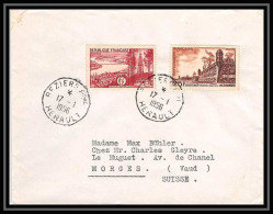 9828 N°1036 Bordeaux 1042 Brouage Beziers Herault 1956 Pour Morges Suisse Swiss France Lettre Cover - 1921-1960: Modern Period