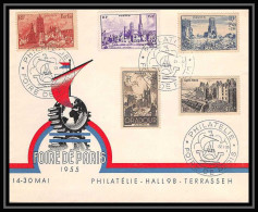 9758 N°744/747 Entraide Serie Complete + Oradour Foire De Paris 1955 France Lettre Cover - 1921-1960: Modern Period