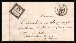 9641 Taxe Non Oblitere 1864 N°3 Ou 3b Lyon 1864 France Lettre Partielle Cover - 1859-1959 Covers & Documents