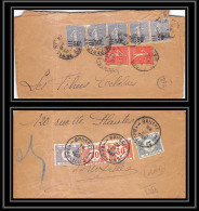 9353 Taxe N°223 Semeuse 50c Paris Bruxelles 1927 Belgique France Lettre Partielle Cover - 1859-1959 Covers & Documents