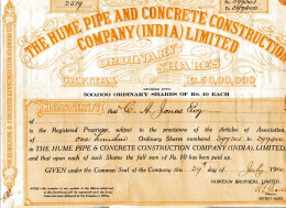 India: The HUME PIPE And CONCRETE CONSTRUCTION COMPANY (India), Limited - Industry