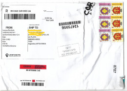 UCRANIA - CARTA CIRCULADA A ARGENTINA - CARTA CERTIFICADA DESDE KIEV BAJO GUERRA - Control Aduana Argentina - US03 - Ucraina