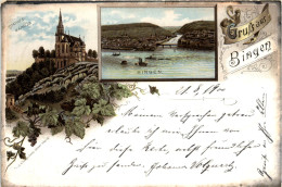 Gruss Aus Bingen - Litho - Bingen