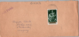 Penrhyn Cook Islands To Uruguay OHMS Air Mail Cover Michelangelo PIeta - Uruguay