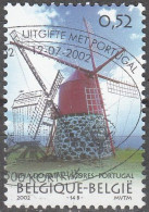 Belgique 2002 Michel 3142 O Cote (2008) 1.20 € Ilha Do Faial Moulin à Vent Cachet Rond - Usati