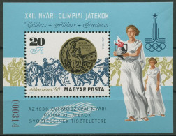 Ungarn 1980 Olympiade Moskau Sonderausgabe Block 145 I A Postfrisch (C92567) - Nuevos