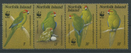 Norfolk-Insel 1987 WWF Naturschutz Laufsittich 421/24 ZD Postfrisch - Norfolk Eiland