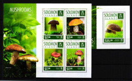 Salomon Inseln 2797-2800 Und Block 341 Postfrisch Kleinbogen / Pilze #HQ081 - Solomon Islands (1978-...)