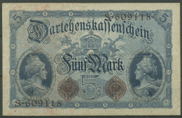 Dt. Reich 5 Mark 1914, DEU-54a Serie S, Gebraucht (K1717) - 5 Mark