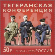 Russia 2023 . The Teheran Conference Of 1943 (Roosevelt, Churchill, Stalin ). 1v. - Neufs