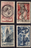 France 1955-1956  4 Timbres Oblitérés Y&T 1043, 1050, 1051, 1052 - Usados