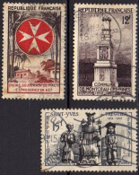 France 1956  3 Timbres Oblitérés Y&T 1062, 1063, 1065 - Usados