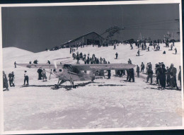 Hermann Geiger Et Son Avion Piper Super Cub HB-OED Sur Les Pistes De Ski (52213) Photo Deprez Montana Vermala VS - Crans-Montana