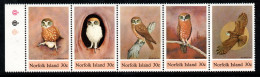 NORFOLK ISLAND 1984  "BOOBOOK OWL " SELVEDGE STRIP OF (5) MNH - Norfolk Eiland