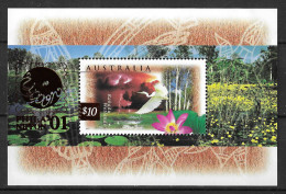 Australia 2001 MiNr.(Block 24III) Birds, Great Egret (Ardea Alba), Plants, Overprint PHILANIPPON ’01 S/sh MNH** 25,00 € - Nuovi