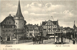 Luzern - Seebrücke Mit Tram - Luzern