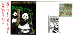 Australia 1988 Bicentennial Giant Pandas Visit,Parkville Postmark - Covers & Documents