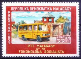 Madagascar 1977 MNH, Motorized Post Office - Bus