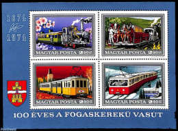 Hungary 1974 Budapest Railways S/s, Mint NH, Nature - Transport - Flowers & Plants - Horses - Automobiles - Railways -.. - Nuevos