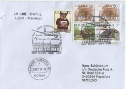 Germany Poland 2014 FDC Erstflug First Flight Lublin-Frankfurt Am Main, Aviation Plane Lufthansa - FDC