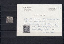 MiNr. 1 Ia, Platte 1, Gestempelt Nr. 134 (Höchstädt A. D.) , BPP Befund - Usati