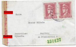 Zagreb Nach Augsburg Um 1940 Mit OKW Zensur - Croazia