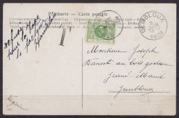 CP Fantaisie Non-affranchie Pour GRAND-MANIL Taxée 5c Càd GEMBLOUX /2 JUIN 1909 - Note Facteur "refusé Pour La Taxe" - Briefe U. Dokumente