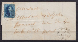 L. Affr N°11 P104 Càd *MOMIGNIES* /28-2-1861 Pour MONS (au Dos: Càd MONS) - 1858-1862 Médaillons (9/12)