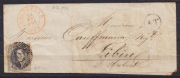 LSC (sans Texte) Affr. N°6 P101 Càd ROCHEFORT /21 MAI 1856 Pour LIBIN - Boîte Rurale "AT" (Villers Sur Lesse) (au Dos: C - 1851-1857 Medaglioni (6/8)