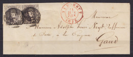 LSC (sans Texte) Affr. N°6 Paire P122 Càd TURNHOUT /14 JANV 1853 Pour Raffinieur De Sucre à GAND (au Dos: Càd GAND) - 1851-1857 Medallions (6/8)