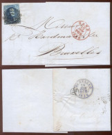 Old Classic Cover, S093 Belgium King Leopold I, Jun. 23. 1856. - 1851-1857 Medallions (6/8)