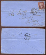 Old Classic Cover, S111 Great Britain Sc33 Queen Victoria, PL 124, Feb. 06. 1871. - Storia Postale