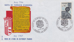 VISITE DU GENERAL  DE GAULLE 1967 - Storia Postale