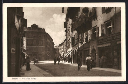 Cartolina Trento, Via San Pietro  - Trento